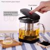 BORREY Clear Glass Teapot Teacup Set Heat Resistant Square Glass Teapot With Tea Infuser Puer Oolong Tea Kettle Office Tea Cup