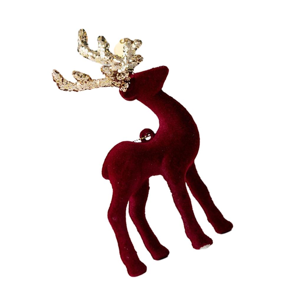 Лось Рождественские елочные игрушки Пайетки Флокирование Олень Подвеска для елки День святого Валентина Свадебный подарок