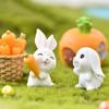 Cute Rabbit Bunny Ornament Resin Home Mini Bunny Miniature Figurines Miniature Landscape Decoration Home Easter Decoration