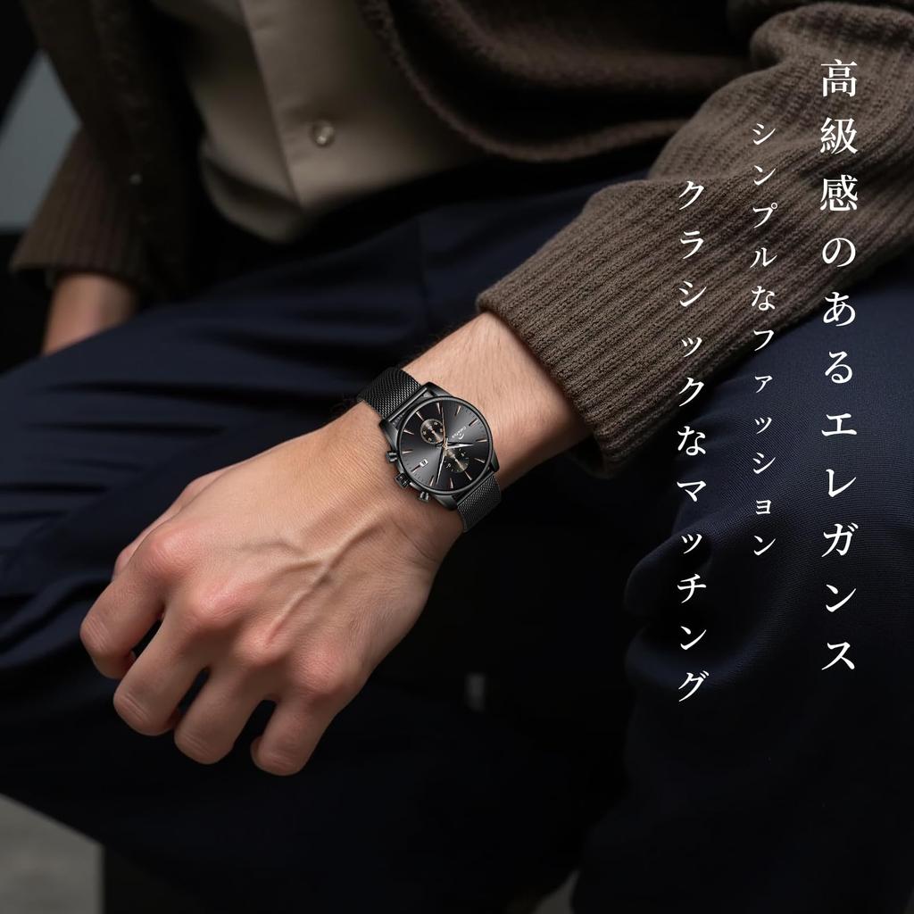 CalmTick Большой кварцевый с датой Водосветящийся Хронограф Стильная и популярная модель Розовый Черный Нержавеющая сталь Мужские часы Циферблат, Механизм, Отображение, Водонепроницаемость,