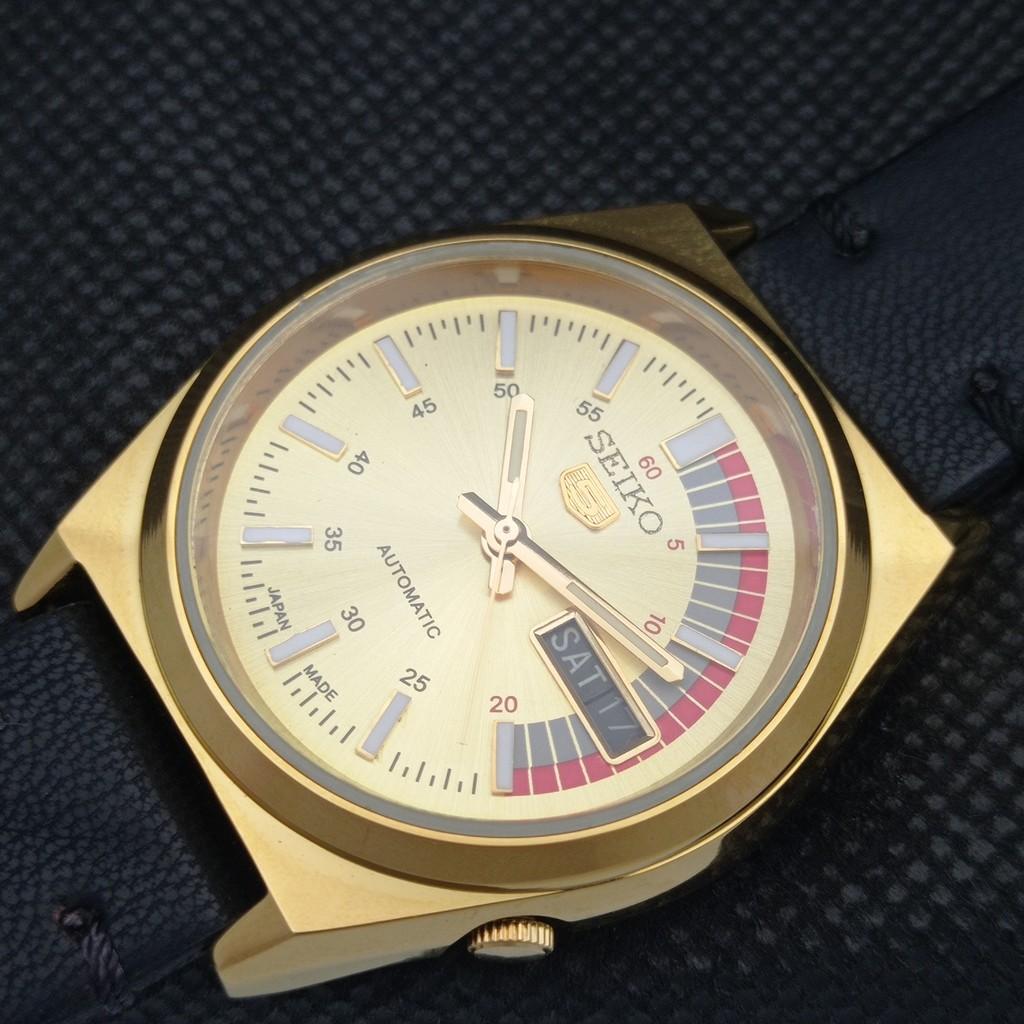 ВОССТАНОВЛЕННЫЕ ВИНТАЖНЫЕ SEIKO 5 AUTO 6309A ЯПОНИЯ МУЖСКИЕ D/D ЗОЛОТЫЕ ЧАСЫ a309521-5