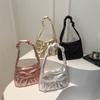 Bow INS Shoulder Bag Satin Fashion Underarm Bag Simple Pleated Hand Bag  Travel