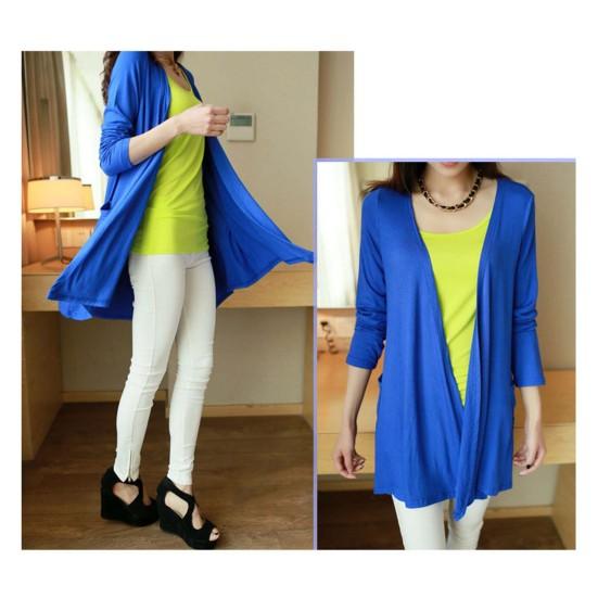 Весенне-осеннее женское пальто, свободное, средней длины, однотонное, с длинными рукавами, тонкое, с карманами, с открытой строчкой