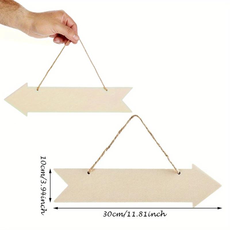 3Pcs Wooden Arrow Plaques Unfinished Wall-Mounted Directional DIY Wall Decor for Home And Parties Versatile Craft Kit