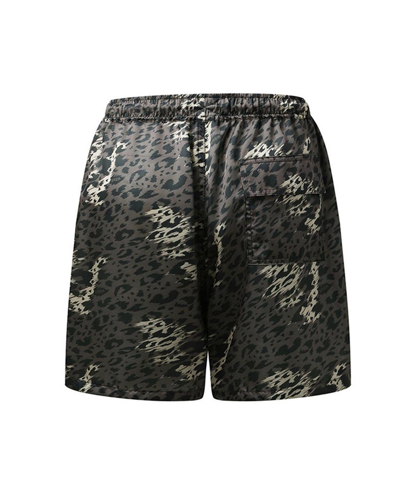 ERER Men Signature Leopard Shorts Brown