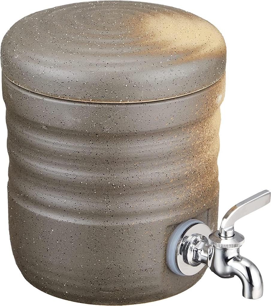 Набор для сервировки сётю и сливового вина x Семейный набор для сервировки с деревянным удэй Мино Сделано в Японии Сервер Ale-net, 13,4 см В16 см, 1300 мл, Подставка, Фарфор, Изделие,