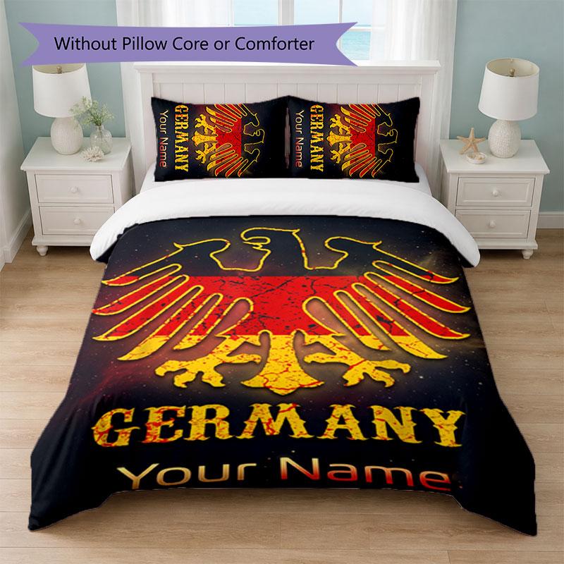 Eintracht Frankfurt Custom Name Text Bedding Set 1 Duvet Cover+2 Pillowcases Soccer Logo Personalized Gift For Special Occasion Bedroom Decor