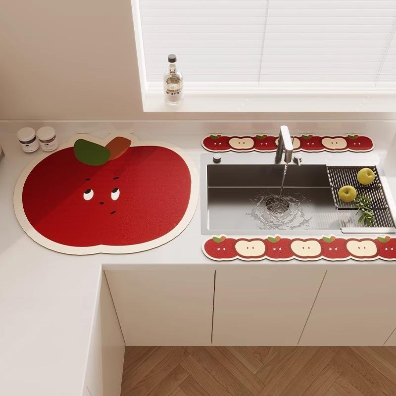 3 шт. Кухонный смеситель Диатомовая земля Пробка для воды Коврик для слива Впитывающий коврик для столешницы в ванной Длинная узкая подставка-костер