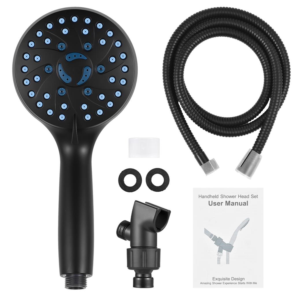 Душевая насадка высокого давления, 7-режимная ручная насадка для душа, противозасоряющиеся форсунки, насадка для душа с 62-дюймовым экраном