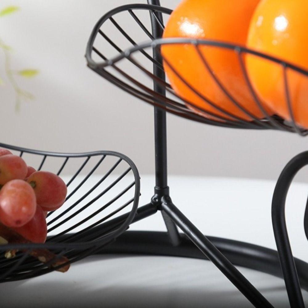 Vintage 3-Tier Fruit Basket Metal Wire Fruit Basket Fruit Storage Tray Home Decoration