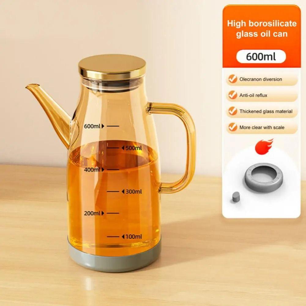 Leakproof Olive Oil Dispenser Large Capacity Glass Oil Cruet Container Vinegar Jug  Seasoning
