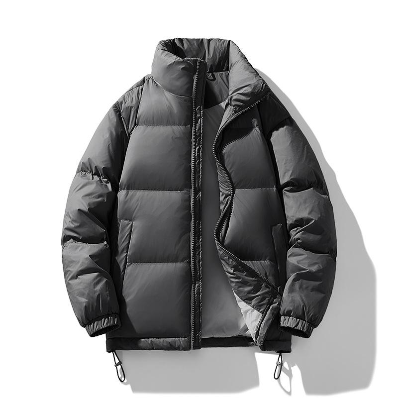 Winter New Men's Korean Style Stand-up Collar Solid Color Thickened Warm Trendy Brand 90 White Duck Down Down Jacket Trendy Couple Fashion Jacket