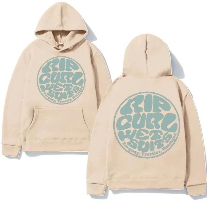 Men's Rip Curl Men Wetty Land Hoodie Y2K Loose Version of High-quality Clothing Retro Clothing Casual Hoodie Oversized Tops