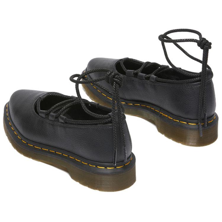 Dr. Martens Elphie II Кожаные Удобные Универсальные Туфли Мэри Джейн на Плоской Подошве Женская обувь Черные 40683001