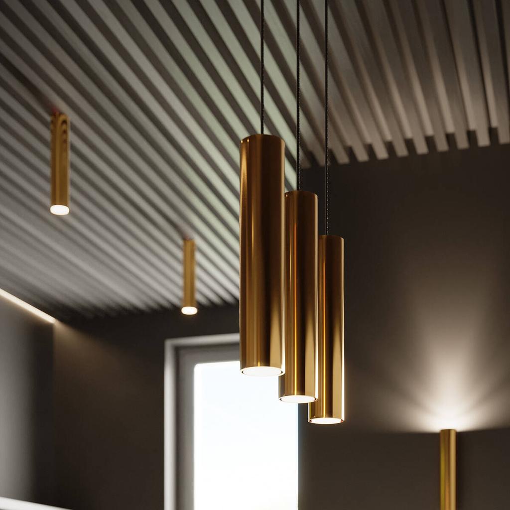 Spot Sufitowy Podłużny Rurka Złoty Ø6 Cm 1Xgu10 10W Lagos Sl.1203 Sollux Lighting