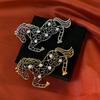 Fashion Jewelry Zodiac Animal Pins Horse Year Metal Pony Badge Pin Zodiac Horse Head Brooch  Women
