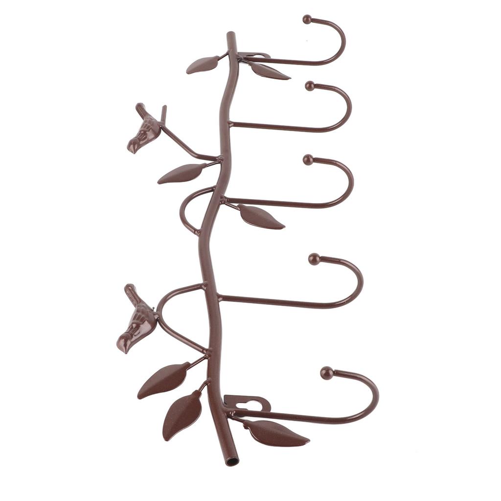 Настенный крючок из железного материала, прочный крючок с декором в виде листьев и птиц для одежды, головных уборов, ключей, пальто, полотенец