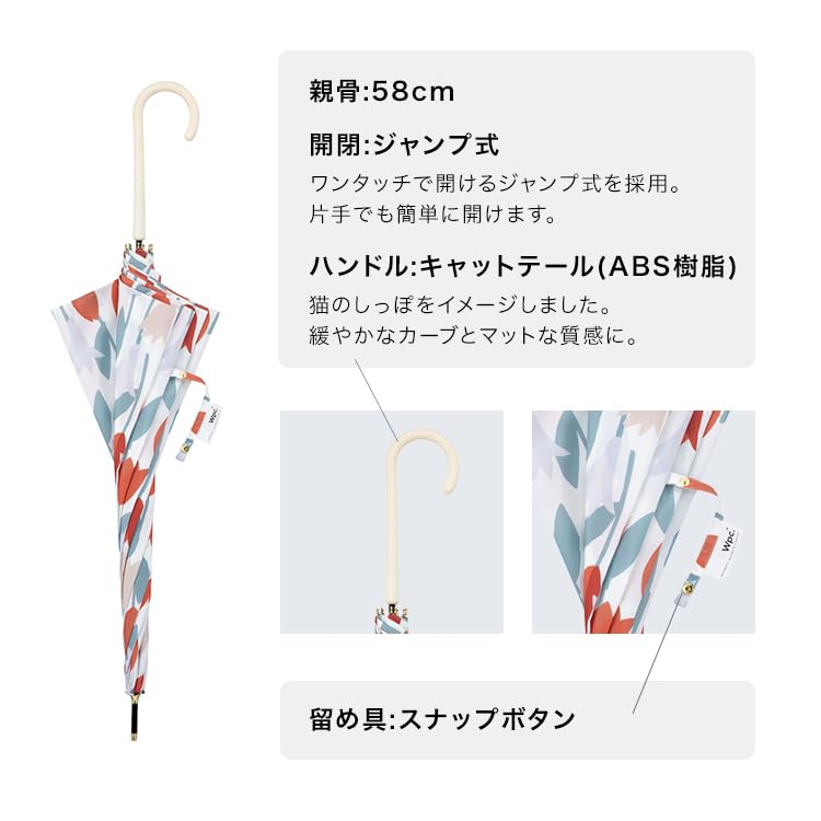 Зонт от дождя с цветущим тюльпаном, синий, длинный, 58 см, спицы, для прыжков в дождь или в ясную погоду, большой, ретро, с цветочным узором, в скандинавском стиле, милый, женский, по дороге на работу или