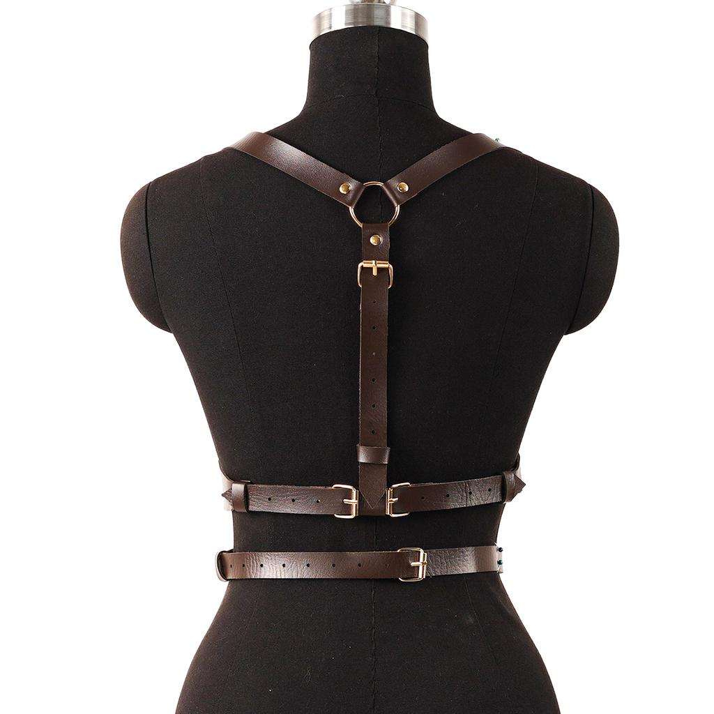 Модный женский ремень-пентаграмма из ПУ кожи, панк, боди-чейн, слингбэк, черный костюм