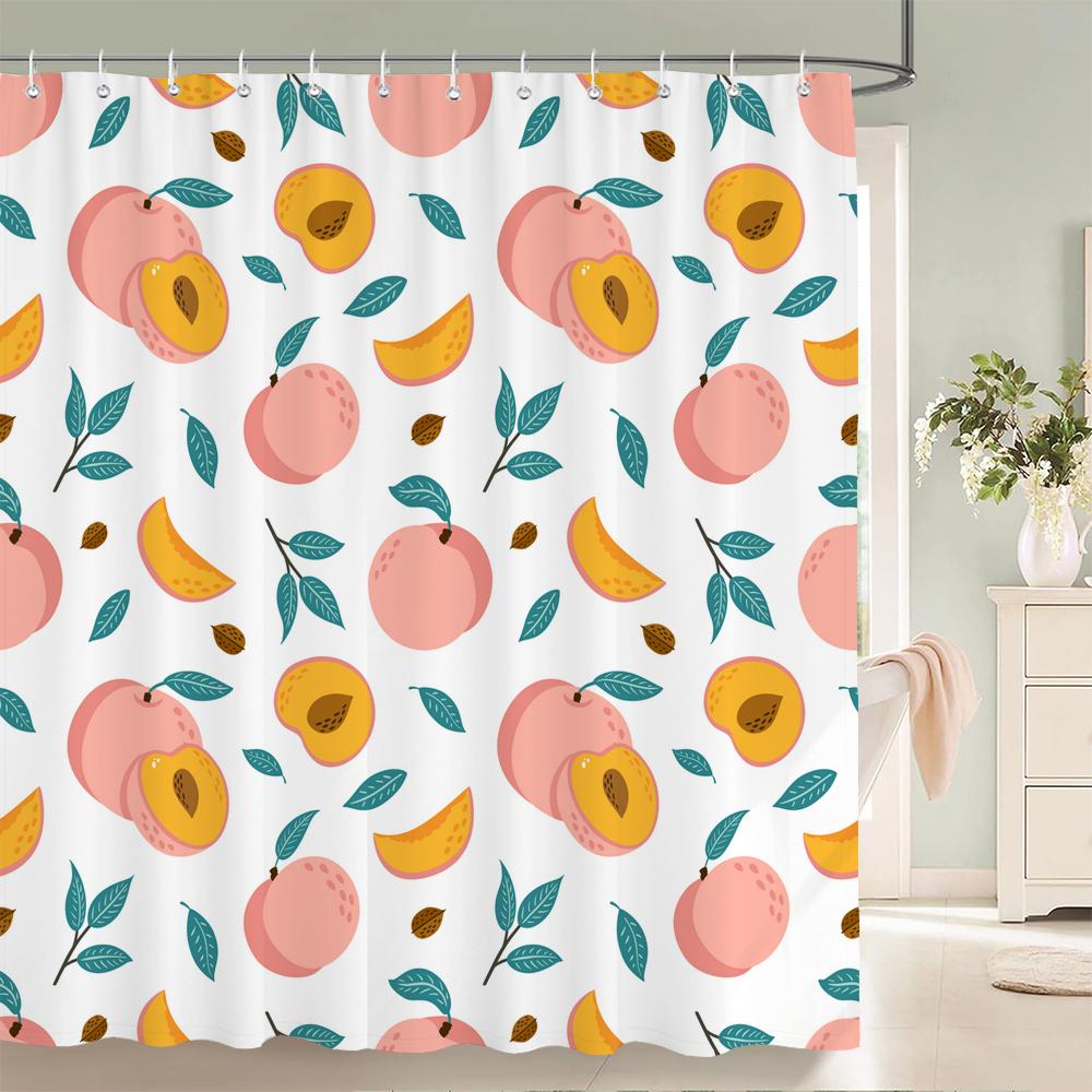 Современная занавеска для ванной с лимонами из свежих фруктов, водонепроницаемая тканевая занавеска для душа с 12 крючками, экран для ванны для ванной комнаты, домашний декор