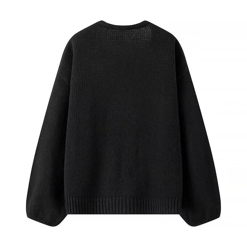 2024 Spring High-End European & American Style Sequin Bow Knit Sweater