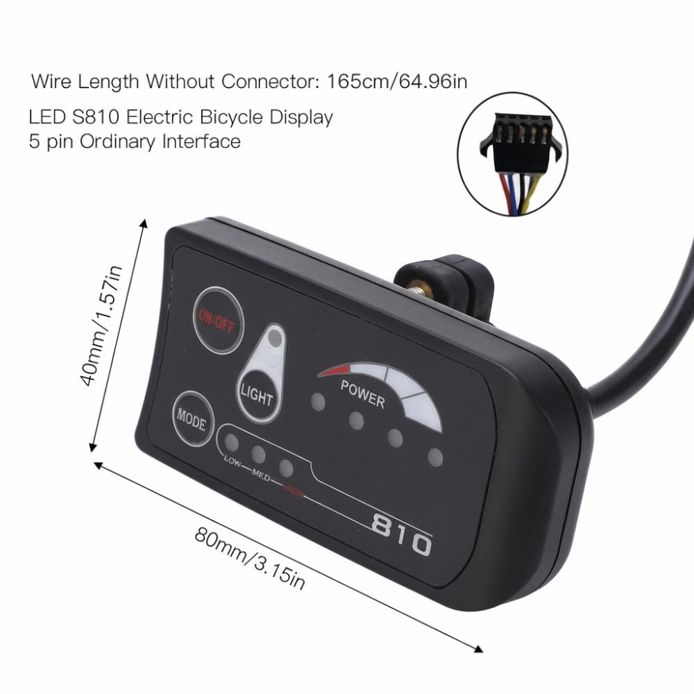 5-контактный светодиодный дисплейный метр S810 Панель управления Прочная ЖК-панель управления Комплект мотора для электровелосипеда