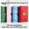 Personalized Savings Logbook Cash Budget Binder with Password Lock, 200 Transparent Money Planning Notebook Saving Pockets, PU Leather Personal