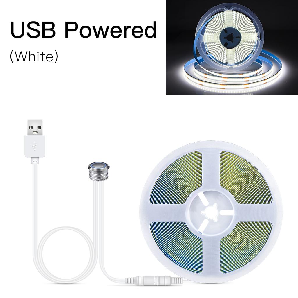 Сенсорный датчик с регулируемой яркостью COB светодиодная лента USB 5 В встраиваемый сенсорный выключатель светодиодная лента DIY книжный шкаф витрина подсветка телевизора лампа