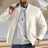 Men's Solid Color Baseball Jacket Versatile Trendy Jacket Casual Sports Stand Collar Coat