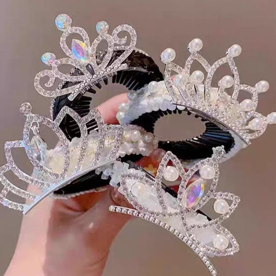 Crown Headdress Ponytail Holder for Little Girls – Birthday and Festive Hair Accessory