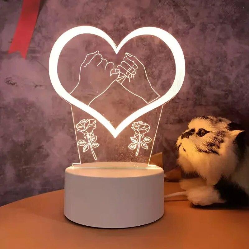 3D лампы акриловые светодиодные ночные огни медведь динозавр детский ночник светодиодный для украшения спальни Рождественский декор сувениры для свадебной вечеринки
