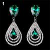 Lady Girl Elegant Teardrop Dangle Drop Ear Studs Rhinestone Earrings Cocktail