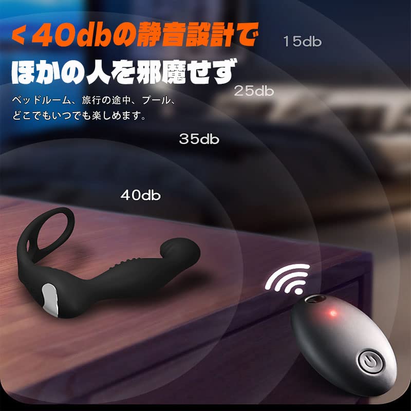 JOJOANNA Anal Plug Vibrator with 10 Vibration Patterns and Penis Unisex Adult Wireless Anal Quiet for Anal Development Front-Line Ring, Toy,