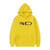 Men's Women's Hooded Sweatshirt Urgently Charge 1% Funny Print Autumn Winter Fleece Streetwear