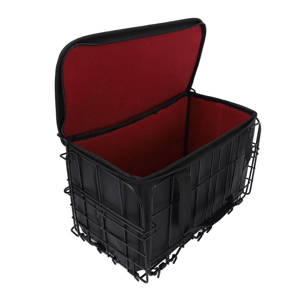 Bike Front Basket with Removable Liner Bag Large Iron Mountain Bike Basket for Carrying Pets Fruit