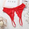 Sexy Lingerie Women's Panties Crotch Opening Transparent G-strings Thongs Hollow Out Solids Bowknot Underwear Women Lace Pantys
