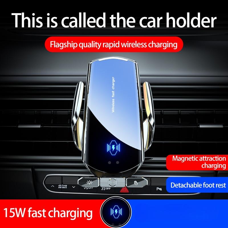 2024 Magic Clip Car Wireless Charger Mobile Phone Bracket Disassembly Incense Inserted Opening and Closing Navigation Support Car Supplies