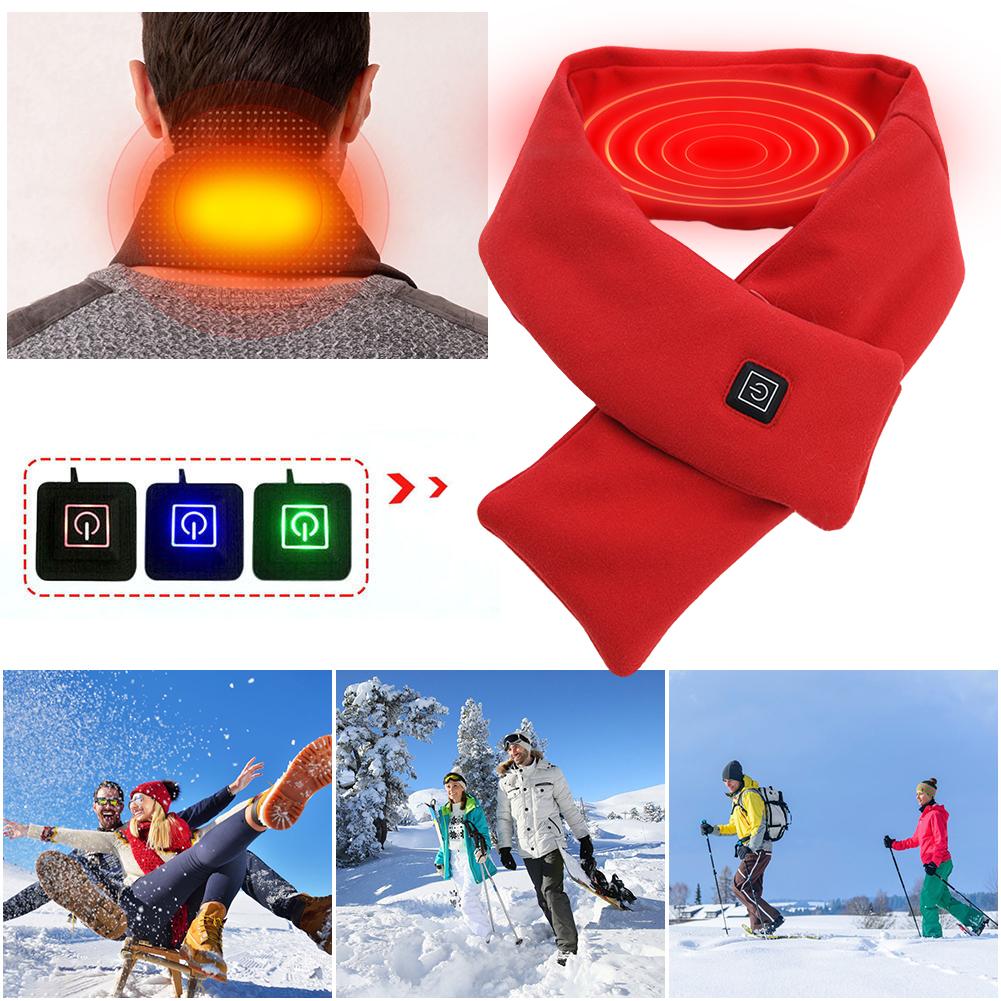 Heating Neck Braga Electric Heated Scarf Heateful Scarf USB Heating Scarf Washable 3 Gears Adjustable Thermal Neck Wrap Warmer