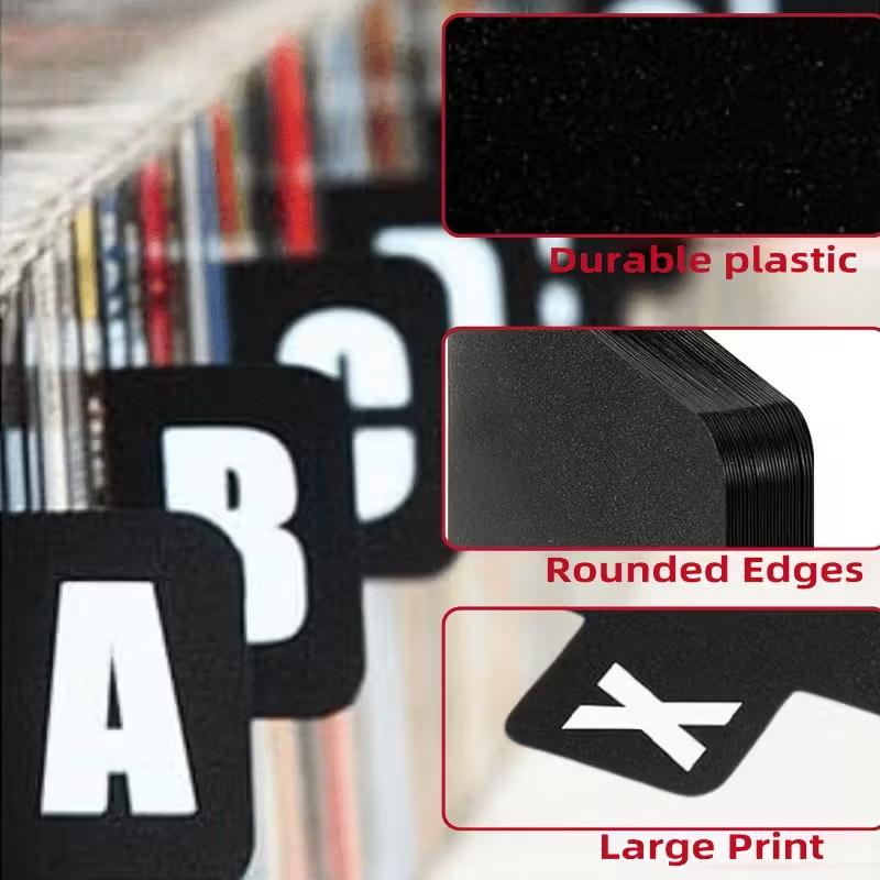 26 шт. Разделители для органайзера для CD/DVD/виниловых пластинок, алфавитные от A до Z, разделитель для хранения файлов для музыкальных альбомов, офиса, дома, экономящий место