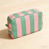 Durable Corduroy Storage Bag Stripe Design Makeup Train Cases High Capacity Travel Makeup Bag