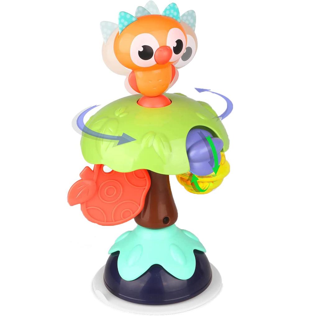 Baby Developmental High Chair Toys-Highchair Tray Rattle Toy with Suction Cup for Early Learning for 6 To 12 Months Old Infant & Toddler Girls
