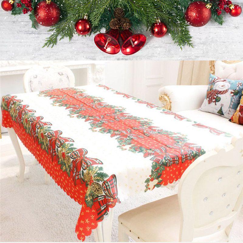 Versatile Santa Christmas Red Tablecloth Designed For Effortless Use In Various Holiday Occasions