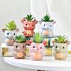 Cute Deer Flower Pot Succulent Pot Ceramics Planter Home Decor Desktop Ornaments Bonsai Plant Pot Garden Decoration