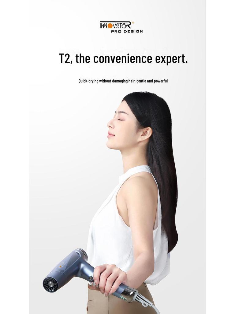 Складной фен INNOVATOR: Плазменная технология, отсутствие повреждений, высокоскоростной двигатель, низкий уровень шума