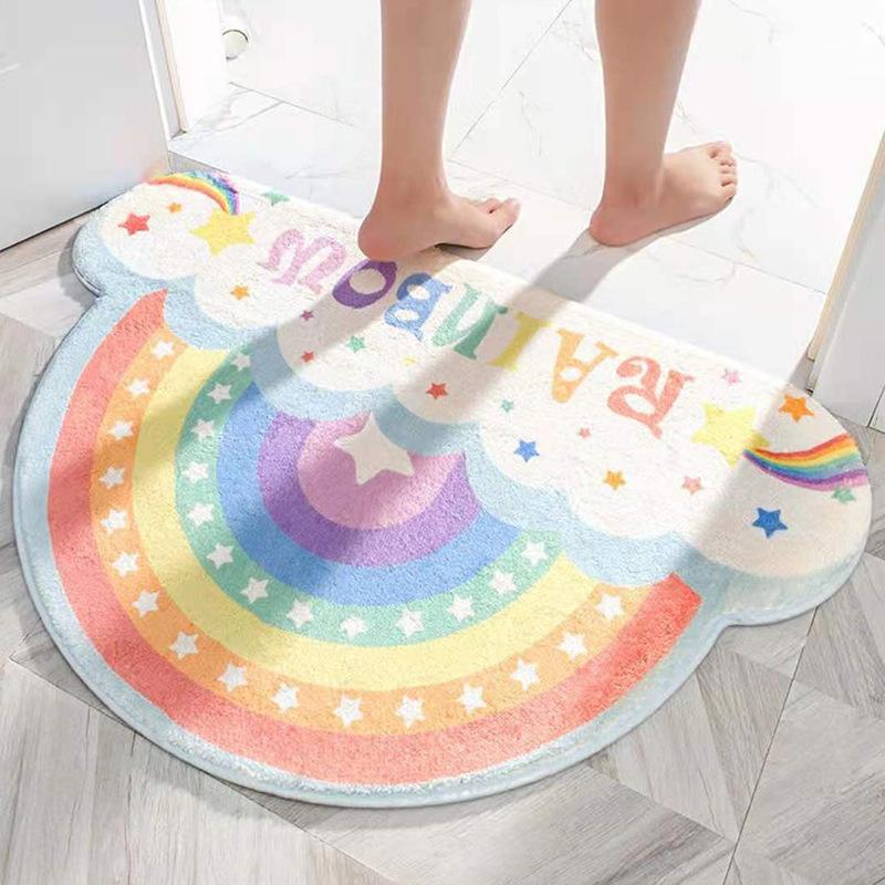 Cartoon Soft and Thick Imitation Cashmere Carpet Door Mat Dirt Resistant Wear-resistant Carpet Non-slip Absorbent Mat