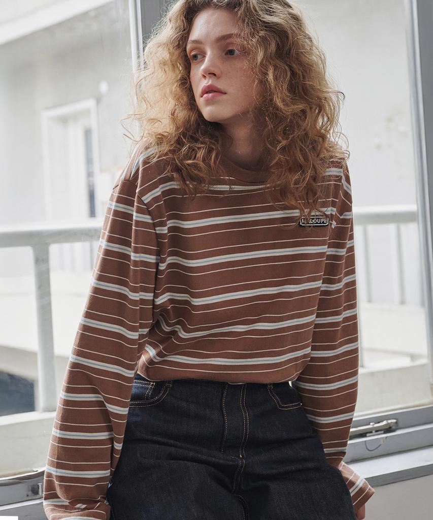MALOUPE 5107 Regular Striped T-Shirt (Brown)