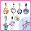 Copper Pink Planet Jade Dragonfly Charms Golden Bee Hugs Heart Beads Pendant Fit Original Bracelet Diy Jewelry