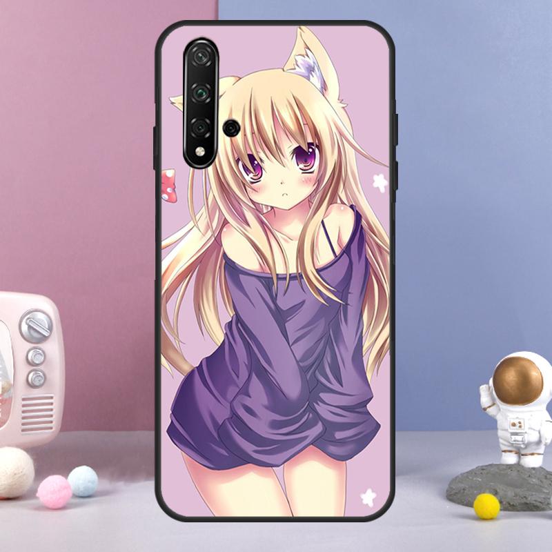 Чехол с аниме-девушкой-кошкой для Huawei Nova Y72 Y61 Y91 Y73 Y90 Y70 Y60 12s 12i 11i 8i 9 10 SE P60 P30 Pro P40 Lite