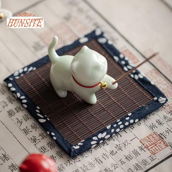 Керамический держатель для благовоний с изображением кота из мультфильма для украшения дома