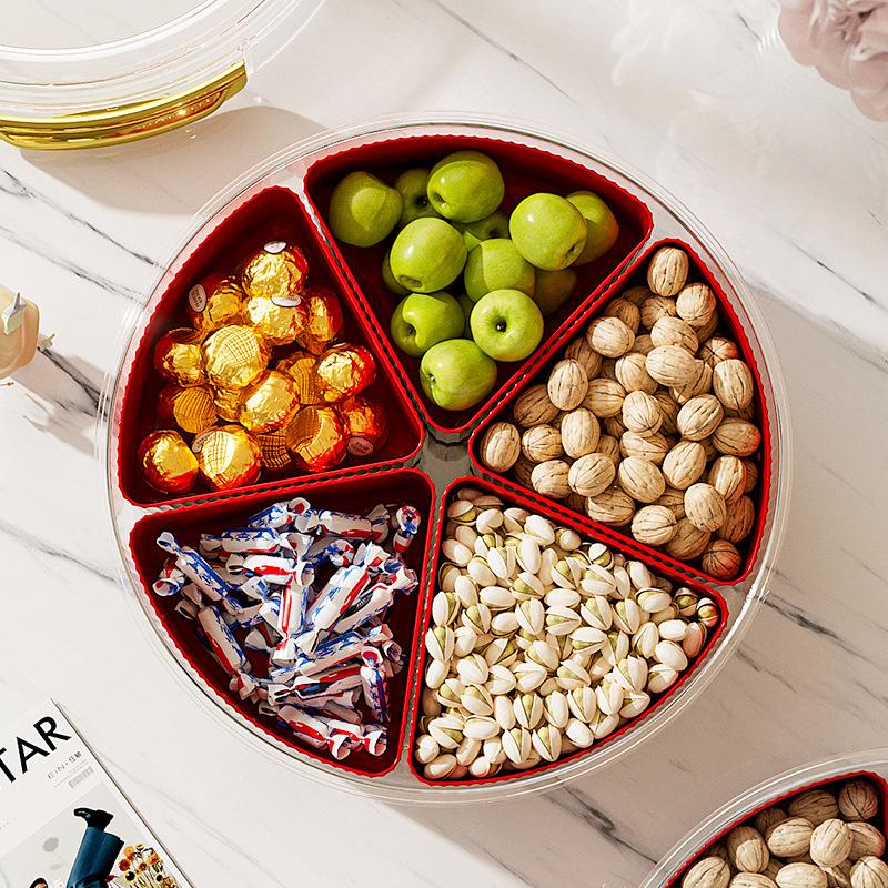 Fruit Plate Living Room Coffee Table Household Sealing Moisture-proof High-quality Fruit Plate Dried Fruit Plate New Year Snack Placement Plate